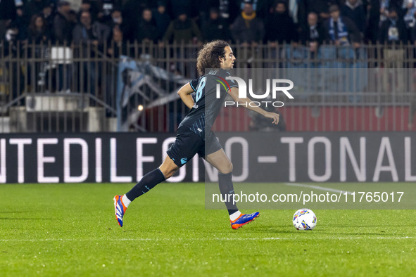 Matteo Guendouzi plays during the Serie A match between AC Monza and SS Lazio at U-Power Stadium in Monza, Italy, on November 10, 2024. 