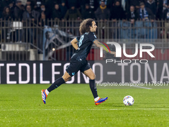 Matteo Guendouzi plays during the Serie A match between AC Monza and SS Lazio at U-Power Stadium in Monza, Italy, on November 10, 2024. (