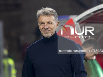 Marco Baroni participates in the Serie A match between AC Monza and SS Lazio in Monza, Italy, on November 10, 2024, at U-Power Stadium (