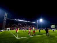 AC Monza warms up prior to the Serie A match between AC Monza and SS Lazio at U-Power Stadium in Monza, Italy, on November 10, 2024. (