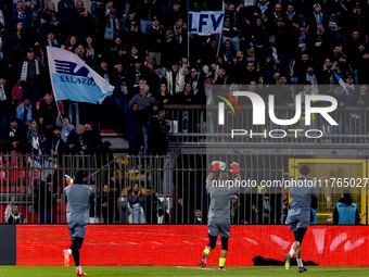 A Lazio supporter is in action during the Serie A match between AC Monza and SS Lazio at U-Power Stadium in Monza, Italy, on November 10, 20...