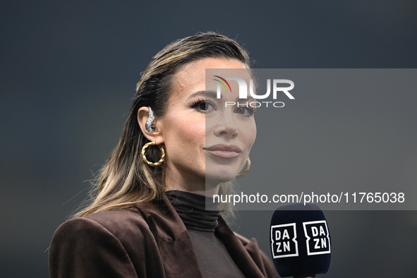 Diletta Leotta is present during the Italian Serie A football match between AC Monza and Inter FC Internazionale in Monza, Italy, on Septemb...