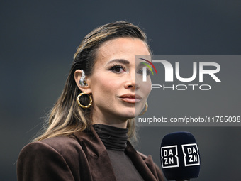 Diletta Leotta is present during the Italian Serie A football match between AC Monza and Inter FC Internazionale in Monza, Italy, on Septemb...