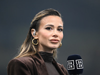 Diletta Leotta is present during the Italian Serie A football match between AC Monza and Inter FC Internazionale in Monza, Italy, on Septemb...