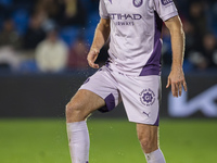 Daley Blind of Girona FC is in action with the ball during the La Liga EA Sports 2024/25 football match between Getafe CF and Girona FC at E...