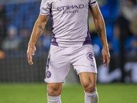 Oriol Romeu of Girona FC is in action with the ball during the La Liga EA Sports 2024/25 football match between Getafe CF and Girona FC at E...