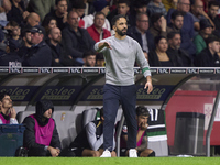 Ruben Amorim, Head Coach of Sporting CP, reacts during the Liga Portugal Betclic match between SC Braga and Sporting CP at Estadio Municipal...