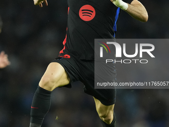 Robert Lewandowski centre-forward of Barcelona and Poland in action during the LaLiga match between Real Sociedad and FC Barcelona at Reale...