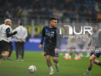 Lautaro Martinez of FC Inter participates in the Italian Serie A football match between AC Monza and Inter FC Internazionale in Monza, Italy...