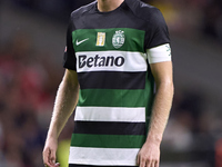 Morten Hjulmand of Sporting CP looks on during the Liga Portugal Betclic match between SC Braga and Sporting CP at Estadio Municipal de Brag...