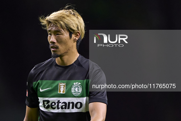 Hidemasa Morita of Sporting CP looks on during the Liga Portugal Betclic match between SC Braga and Sporting CP at Estadio Municipal de Brag...