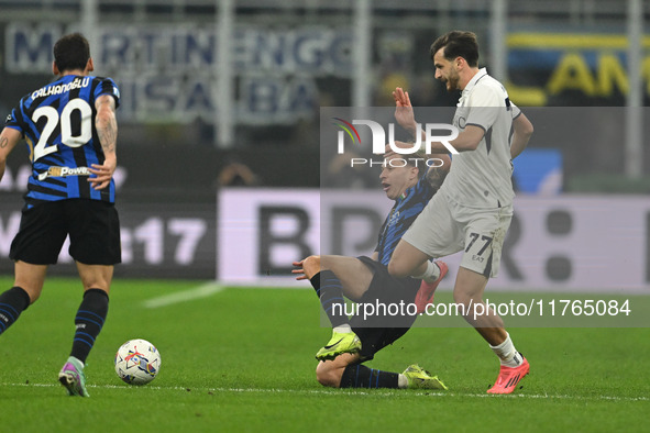 Nicolo Barella of FC Inter participates in the Italian Serie A football match between AC Monza and Inter FC Internazionale in Monza, Italy,...