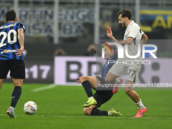 Nicolo Barella of FC Inter participates in the Italian Serie A football match between AC Monza and Inter FC Internazionale in Monza, Italy,...