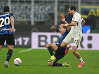 Nicolo Barella of FC Inter participates in the Italian Serie A football match between AC Monza and Inter FC Internazionale in Monza, Italy,...