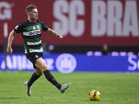 Viktor Gyokeres of Sporting CP is in action during the Liga Portugal Betclic match between SC Braga and Sporting CP at Estadio Municipal de...