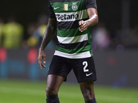 Matheus Reis of Sporting CP is in action during the Liga Portugal Betclic match between SC Braga and Sporting CP at Estadio Municipal de Bra...