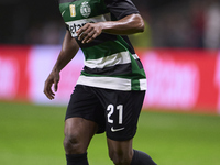 Geny Catamo of Sporting CP is in action during the Liga Portugal Betclic match between SC Braga and Sporting CP at Estadio Municipal de Brag...