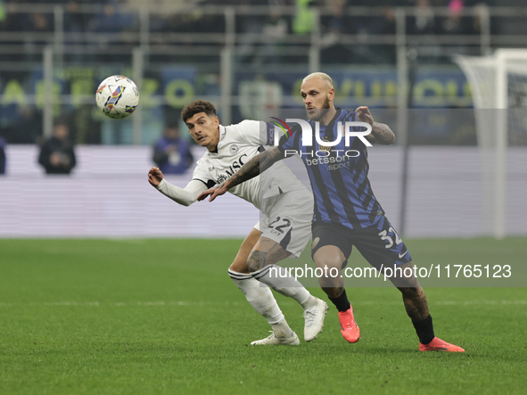 Federico Di Marco participates in the Serie A 2024-2025 match between Inter and Napoli in Milano, Italy, on November 10, 2024. 