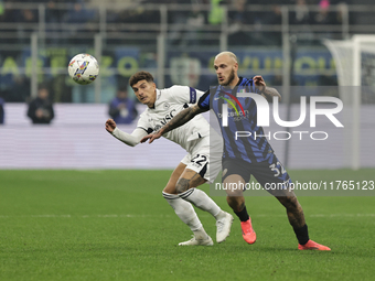 Federico Di Marco participates in the Serie A 2024-2025 match between Inter and Napoli in Milano, Italy, on November 10, 2024. (