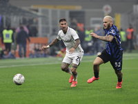 Matteo Politano participates in the Serie A 2024-2025 match between Inter and Napoli in Milano, Italy, on November 10, 2024 (