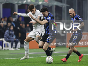 Alessandro Bastoni participates in the Serie A 2024-2025 match between Inter and Napoli in Milano, Italy, on November 10, 2024. (