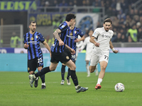 Khvicha Kvaratskhelia participates in the Serie A 2024-2025 match between Inter and Napoli in Milano, Italy, on November 10, 2024. (