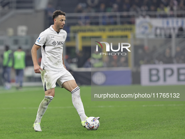 Amir Rrahmani participates in the Serie A 2024-2025 match between Inter and Napoli in Milano, Italy, on November 10, 2024. 