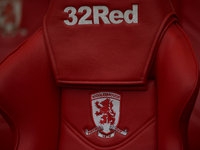 The Middlesex Club Badge is on the dugout seats during the Sky Bet Championship match between Middlesbrough and Luton Town at the Riverside...