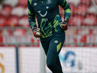 Tim Krul of Luton Town participates in the Sky Bet Championship match between Middlesbrough and Luton Town at the Riverside Stadium in Middl...