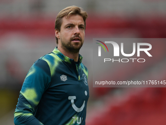 Tim Krul of Luton Town participates in the Sky Bet Championship match between Middlesbrough and Luton Town at the Riverside Stadium in Middl...