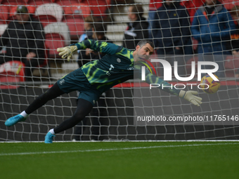 James Shea of Luton Town participates in the Sky Bet Championship match between Middlesbrough and Luton Town at the Riverside Stadium in Mid...