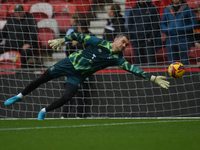 James Shea of Luton Town participates in the Sky Bet Championship match between Middlesbrough and Luton Town at the Riverside Stadium in Mid...