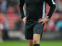 Premier League Referee Tony Harrington officiates during the Sky Bet Championship match between Middlesbrough and Luton Town at the Riversid...