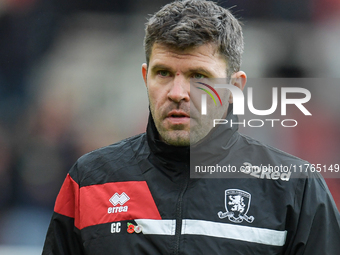 Middlesbrough's Coach Graeme Carrick is present during the Sky Bet Championship match between Middlesbrough and Luton Town at the Riverside...