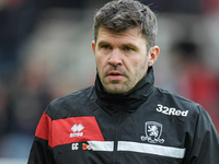 Middlesbrough's Coach Graeme Carrick is present during the Sky Bet Championship match between Middlesbrough and Luton Town at the Riverside...