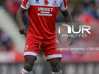 Emmanuel Latte Lath of Middlesbrough participates in the Sky Bet Championship match between Middlesbrough and Luton Town at the Riverside St...