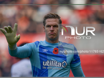 Thomas Kaminski of Luton Town participates in the Sky Bet Championship match between Middlesbrough and Luton Town at the Riverside Stadium i...