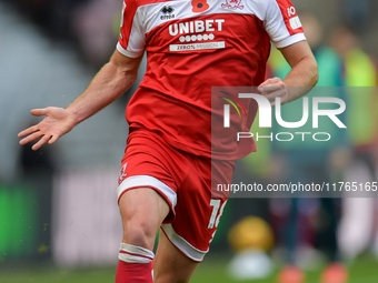 Aidan Morris of Middlesbrough plays during the Sky Bet Championship match between Middlesbrough and Luton Town at the Riverside Stadium in M...