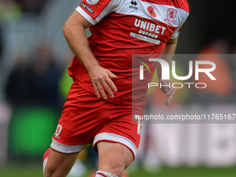 Aidan Morris of Middlesbrough plays during the Sky Bet Championship match between Middlesbrough and Luton Town at the Riverside Stadium in M...