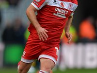 Aidan Morris of Middlesbrough plays during the Sky Bet Championship match between Middlesbrough and Luton Town at the Riverside Stadium in M...