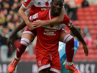 Emmanuel Latte Lath of Middlesbrough celebrates putting Middlesbrough 2-0 up during the Sky Bet Championship match between Middlesbrough and...