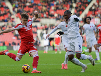 Ben Doak of Middlesbrough shoots at goal during the Sky Bet Championship match between Middlesbrough and Luton Town at the Riverside Stadium...