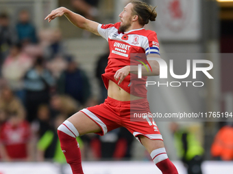 Luke Ayling participates in the Sky Bet Championship match between Middlesbrough and Luton Town at the Riverside Stadium in Middlesbrough, E...