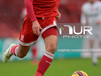 Dan Barlaser of Middlesbrough plays during the Sky Bet Championship match between Middlesbrough and Luton Town at the Riverside Stadium in M...