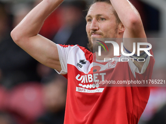 Luke Ayling participates in the Sky Bet Championship match between Middlesbrough and Luton Town at the Riverside Stadium in Middlesbrough, E...