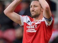 Luke Ayling participates in the Sky Bet Championship match between Middlesbrough and Luton Town at the Riverside Stadium in Middlesbrough, E...