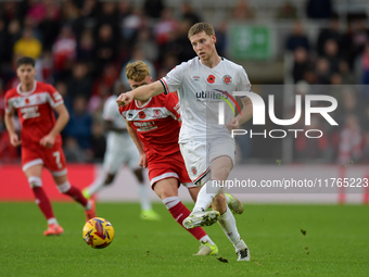 During the Sky Bet Championship match between Middlesbrough and Luton Town at the Riverside Stadium in Middlesbrough, England, on November 9...