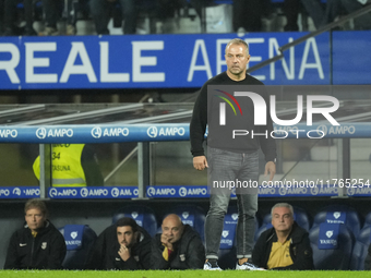 Hansi Flick head coach of Barcelona during the LaLiga match between Real Sociedad and FC Barcelona at Reale Arena on November 10, 2024 in Sa...