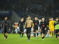 Barcelona's players after lossing the LaLiga match between Real Sociedad and FC Barcelona at Reale Arena on November 10, 2024 in San Sebasti...