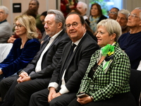 Former President of the Republic Francois Hollande and Mayor of Vaulx en Velin Helene Geoffroy meet in Lyon, France, on November 10, 2024, f...